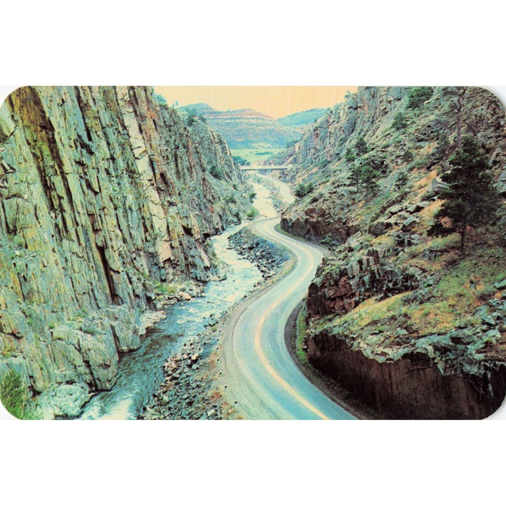 Vintage Thompson Canyon Colorado Postcard Hwy 34 Estes Park Rocky Mountain NP - Picture 1 of 2